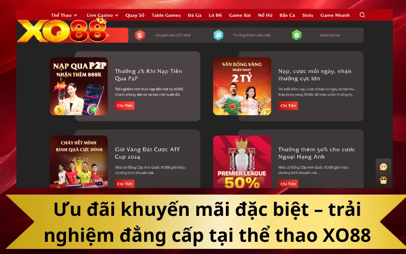 Ưu đãi khuyến mãi đặc biệt – trải nghiệm đẳng cấp tại thể thao XO88