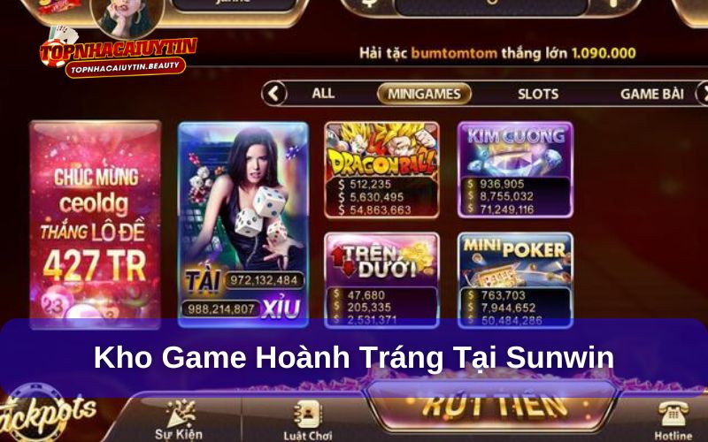 Kho game đa dạng tại cổng game Sunwin